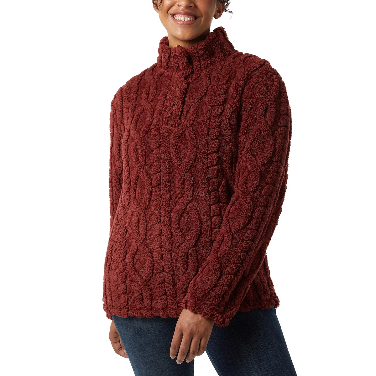 32 Degrées – Chandail en sherpa en tricot torsadé - Image 4