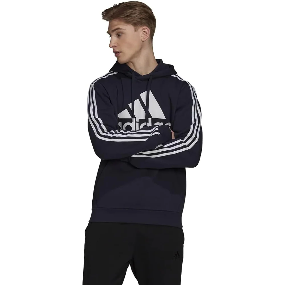 Adidas - Chandail Ă capuche en polaire Ă logo 3 bandes - Image 2