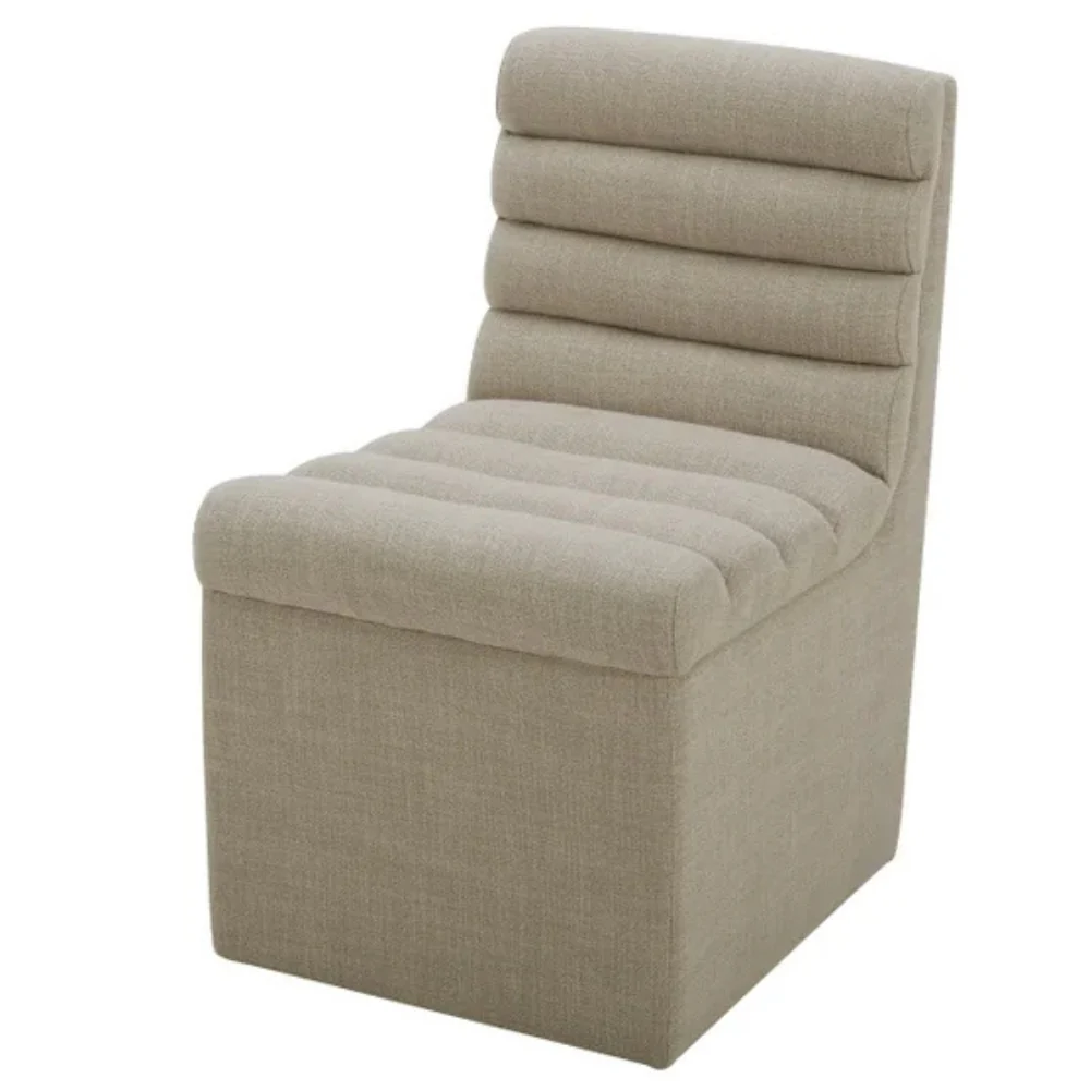 Aiden & Ivy - Chaise en tissu sans accoudoir avec roulettes pour salle à manger - Image 10