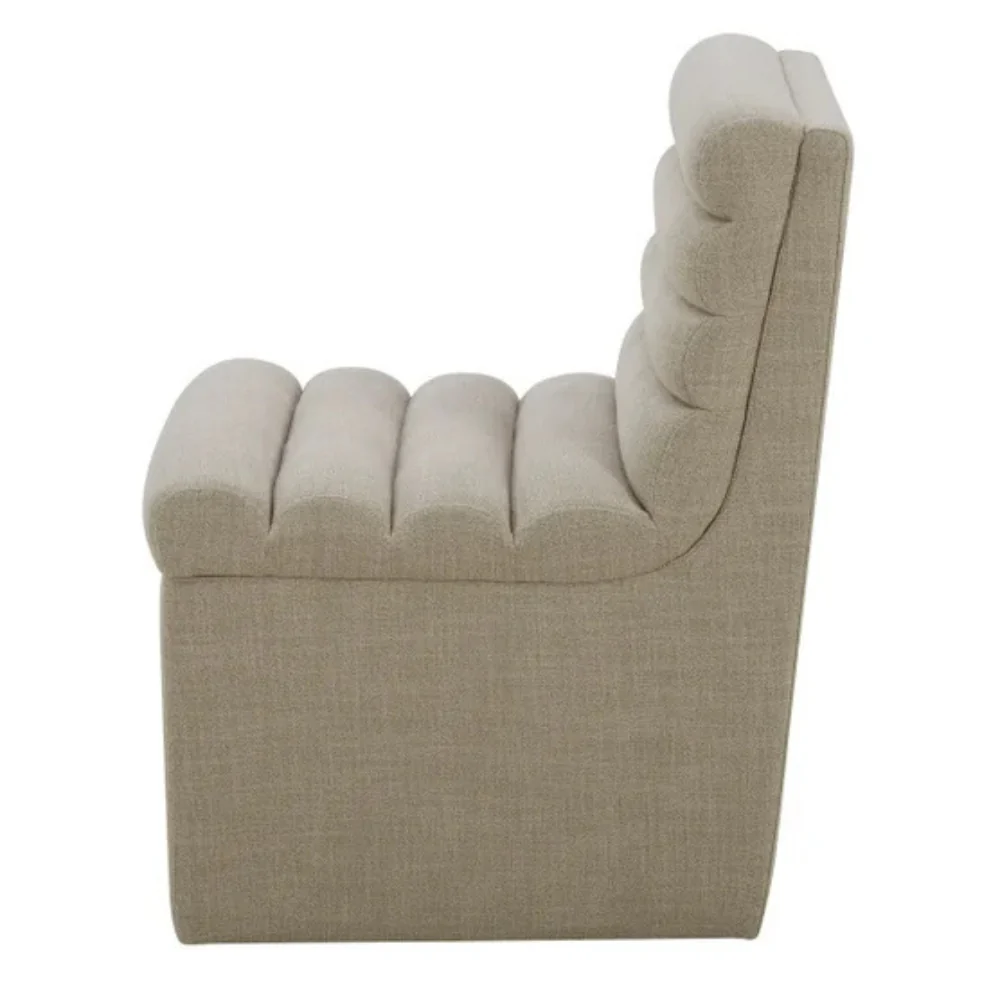 Aiden & Ivy - Chaise en tissu sans accoudoir avec roulettes pour salle à manger - Image 11