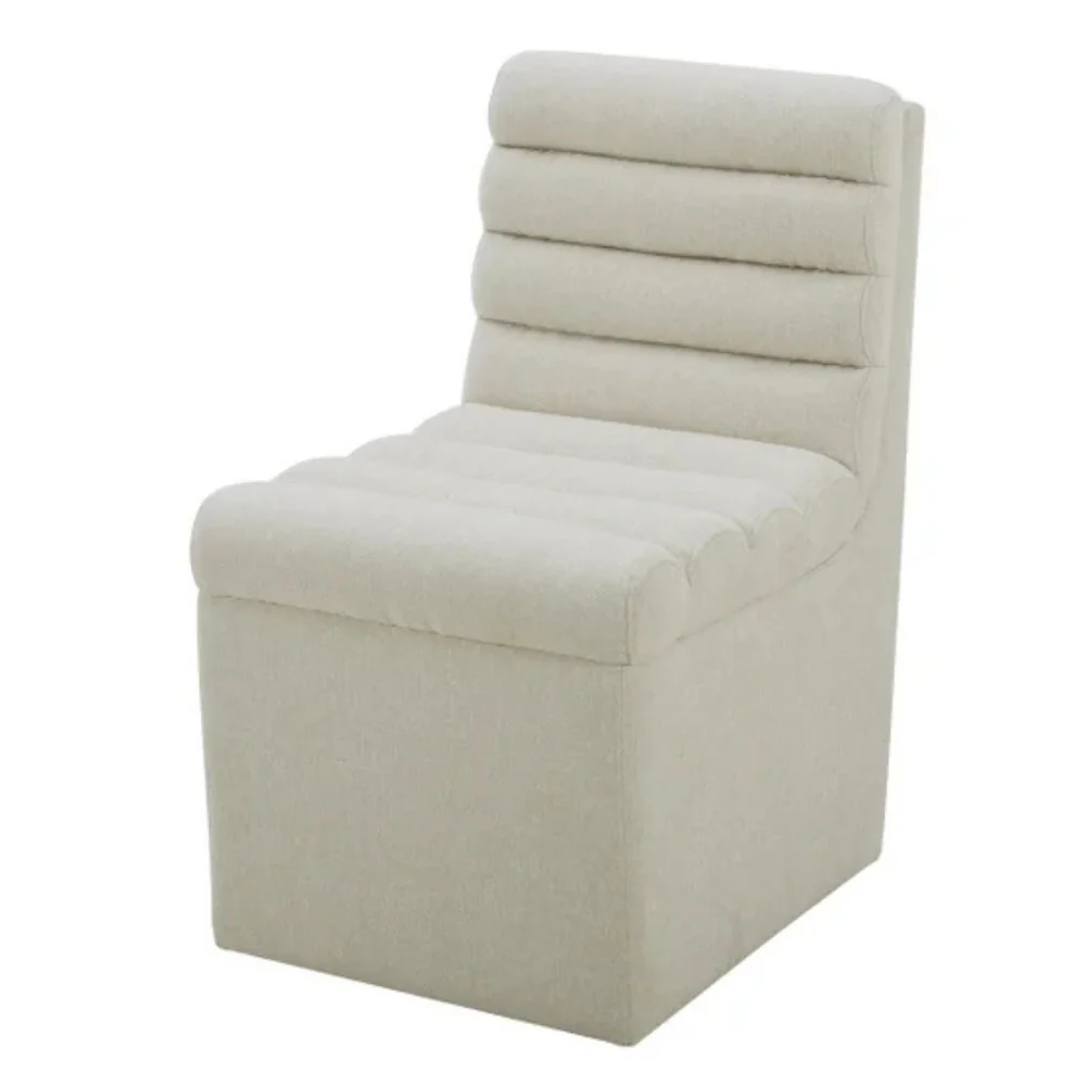 Aiden & Ivy - Chaise en tissu sans accoudoir avec roulettes pour salle à manger - Image 17