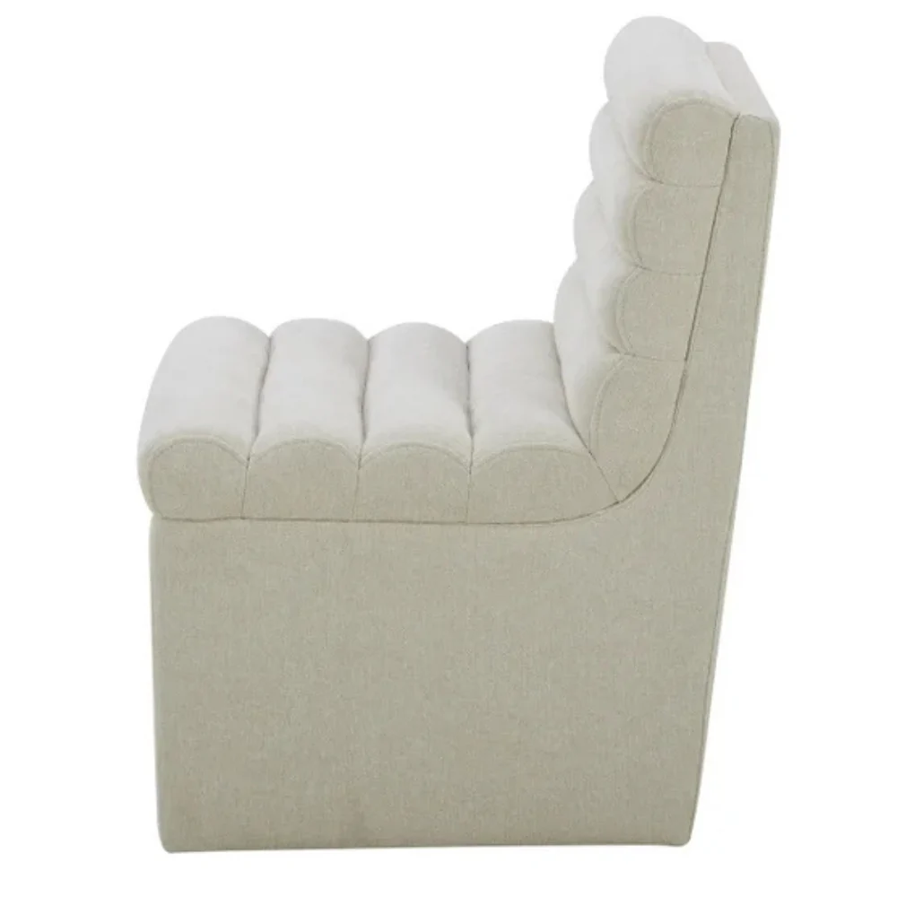 Aiden & Ivy - Chaise en tissu sans accoudoir avec roulettes pour salle à manger - Image 18