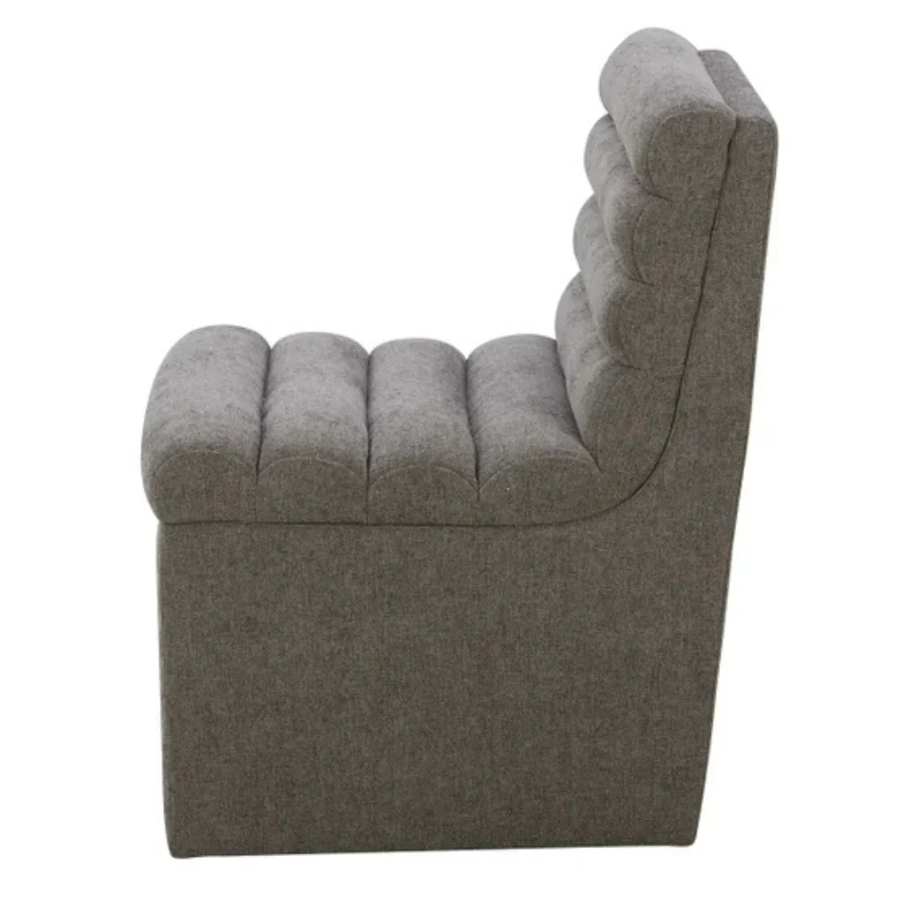 Aiden & Ivy - Chaise en tissu sans accoudoir avec roulettes pour salle à manger - Image 4