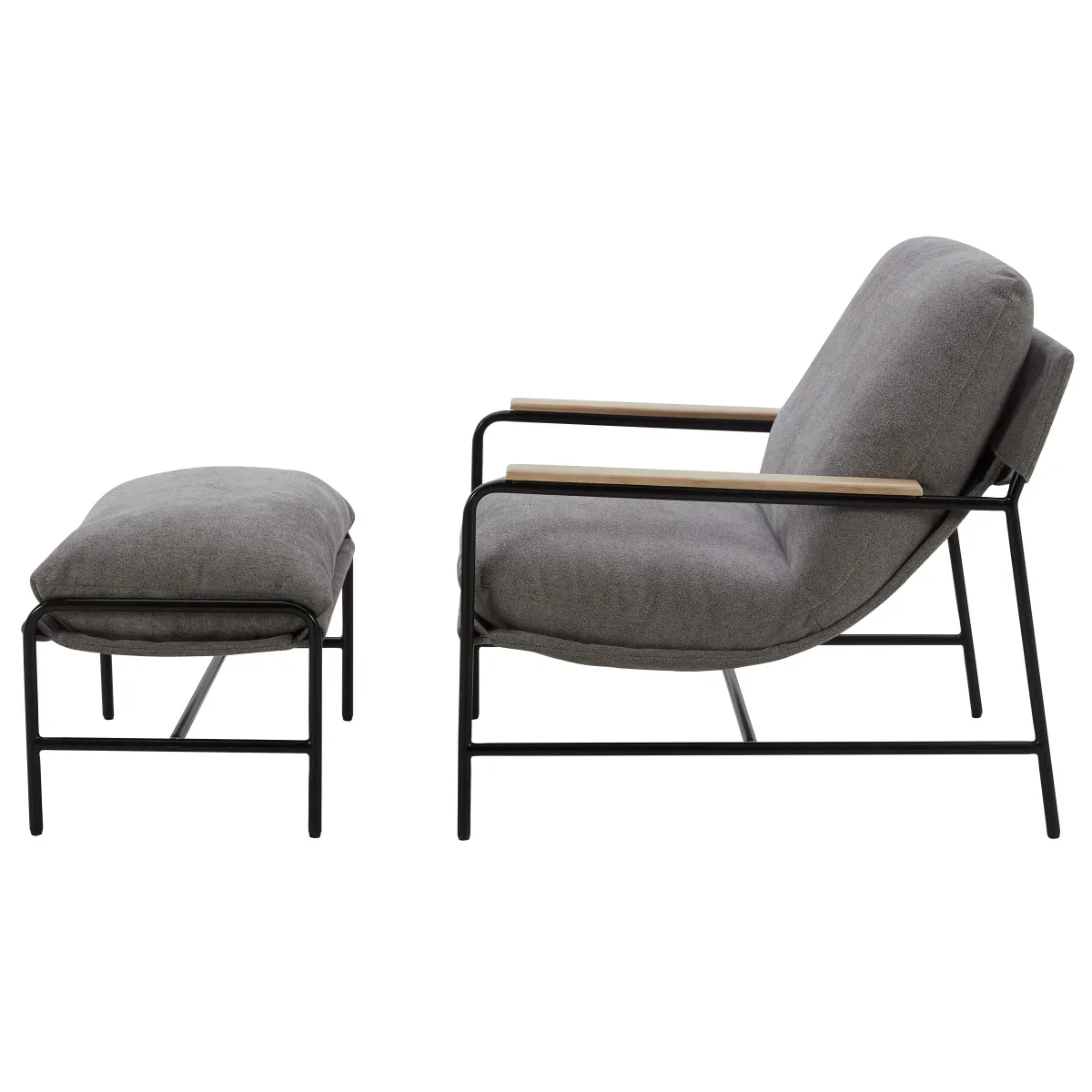 Aiden & Ivy – Fauteuil en tissu avec pouf - Image 4