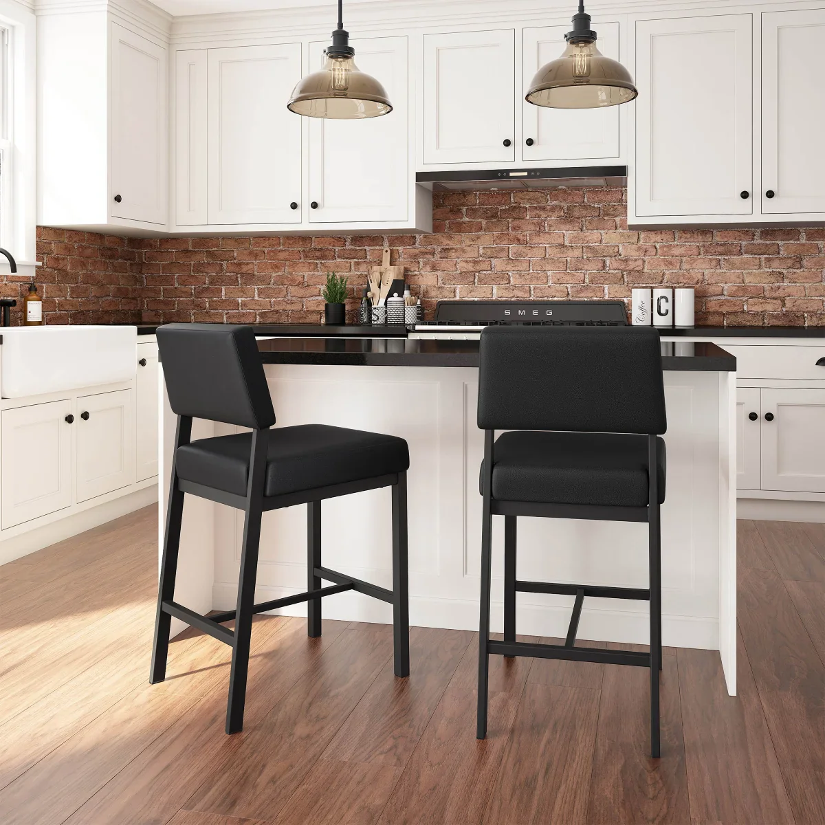 Amisco - Tabouret Avery de comptoir avec base noir - Image 5