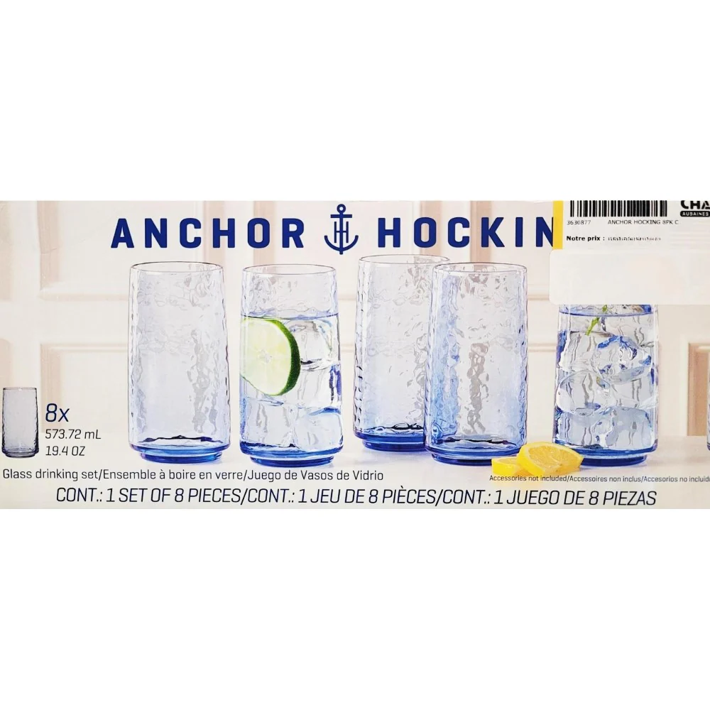 Anchor Hocking - Ensemble de 8 verre à boire