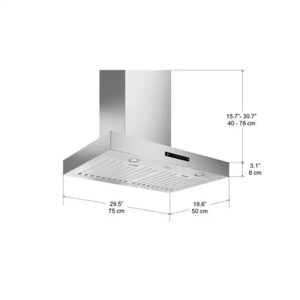 Ancona - Hotte de cuisinière rectangulaire à fixation murale de 30 po - Image 4