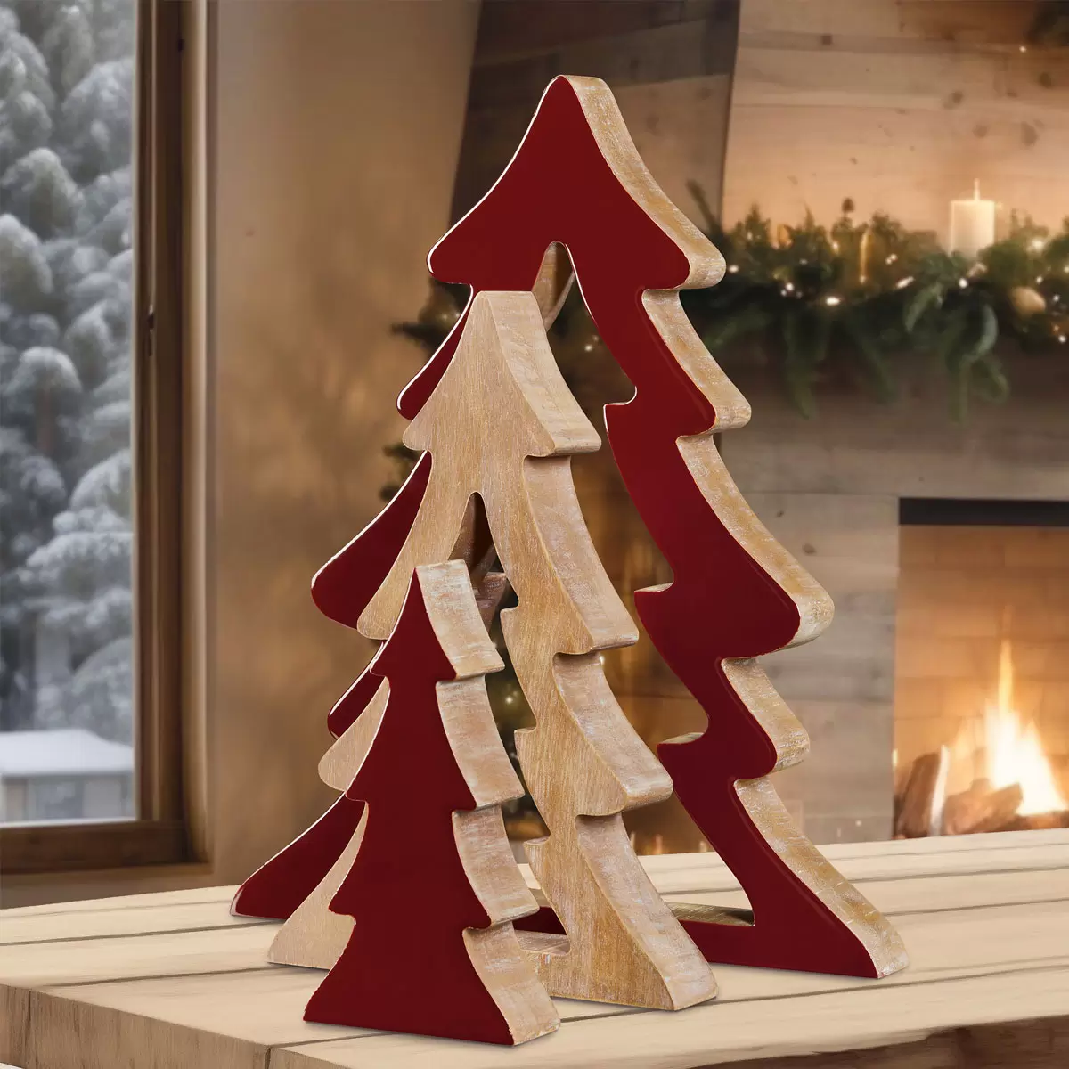 Arbres de nidification décoratifs en bois - Image 4