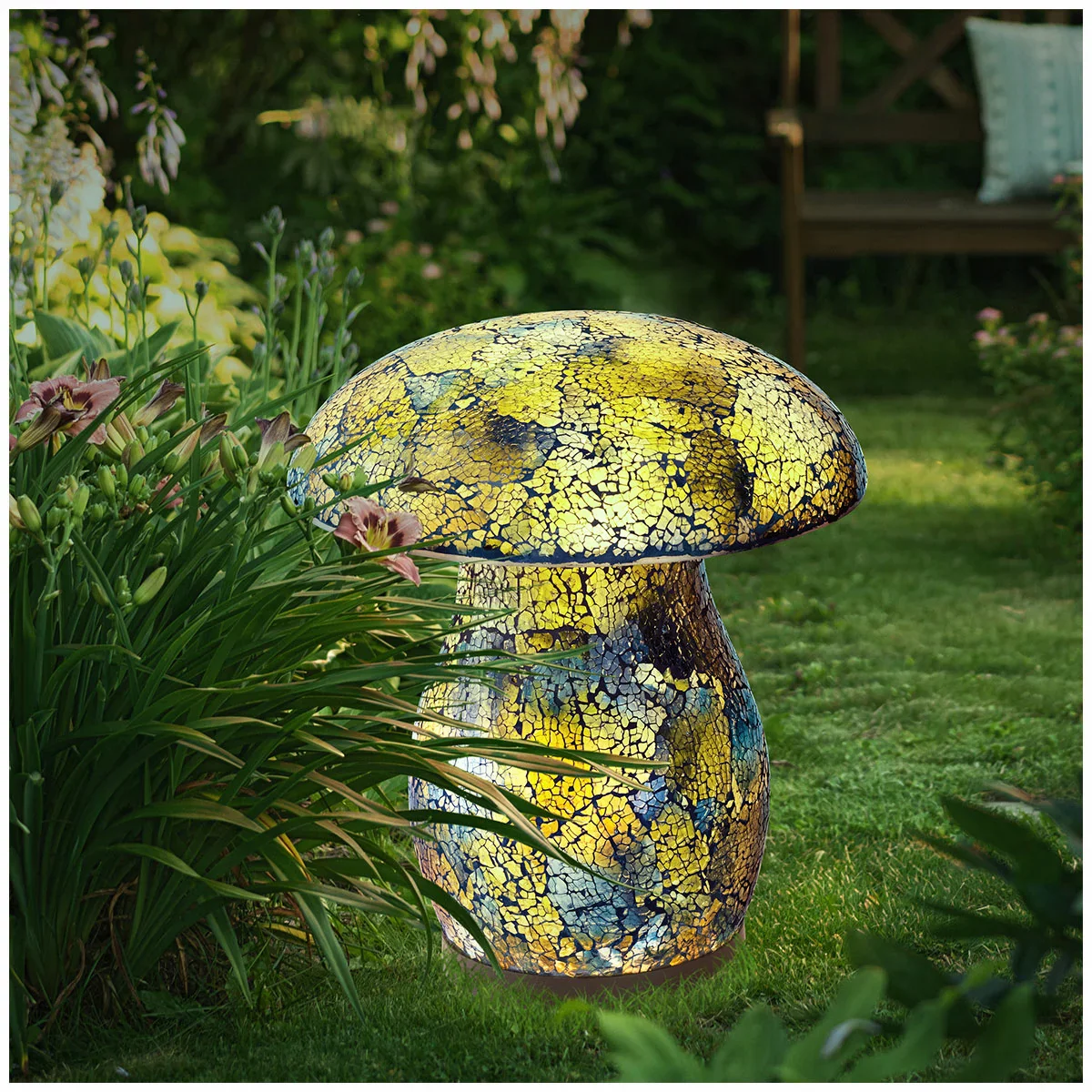 Aurora Lighting - Lampe solaire champignon mosaĂŻque - Image 2
