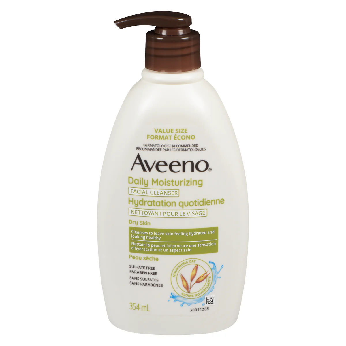 Aveeno - Nettoyant pour le visage hydratation quotidienne peau sèche 354ml