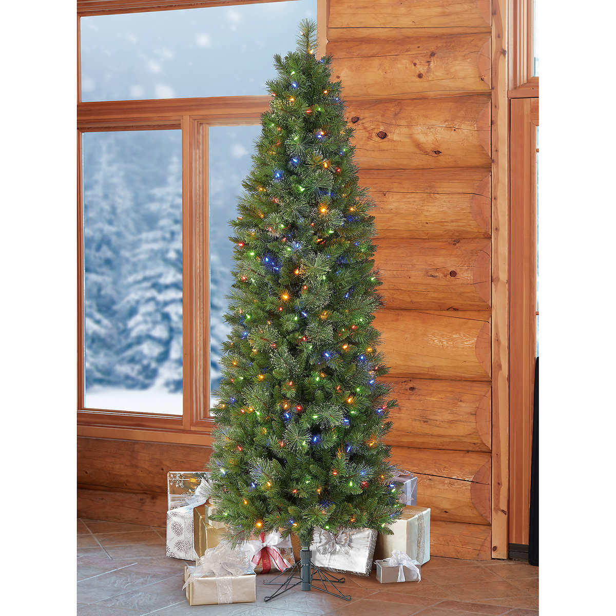 Bennington - Arbre de Noël artificiel Pencil EZ Connect bleu pré-éclairé de 7,5 pieds - Image 2