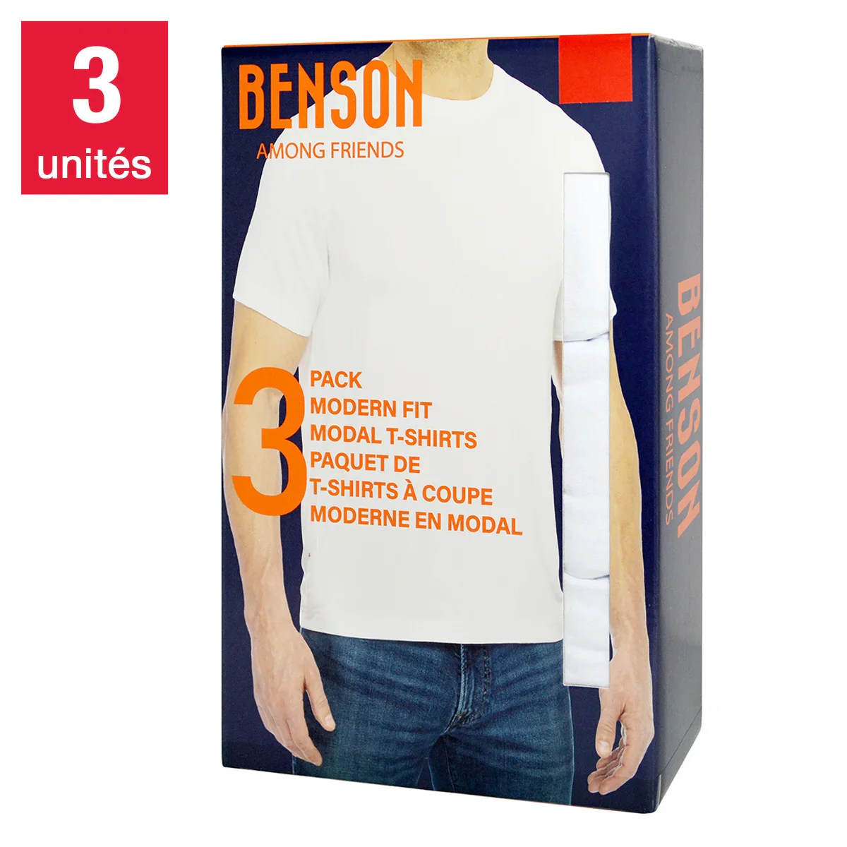 Benson - T-shirt modal à col ras du cou, paquet de 3 - Image 8