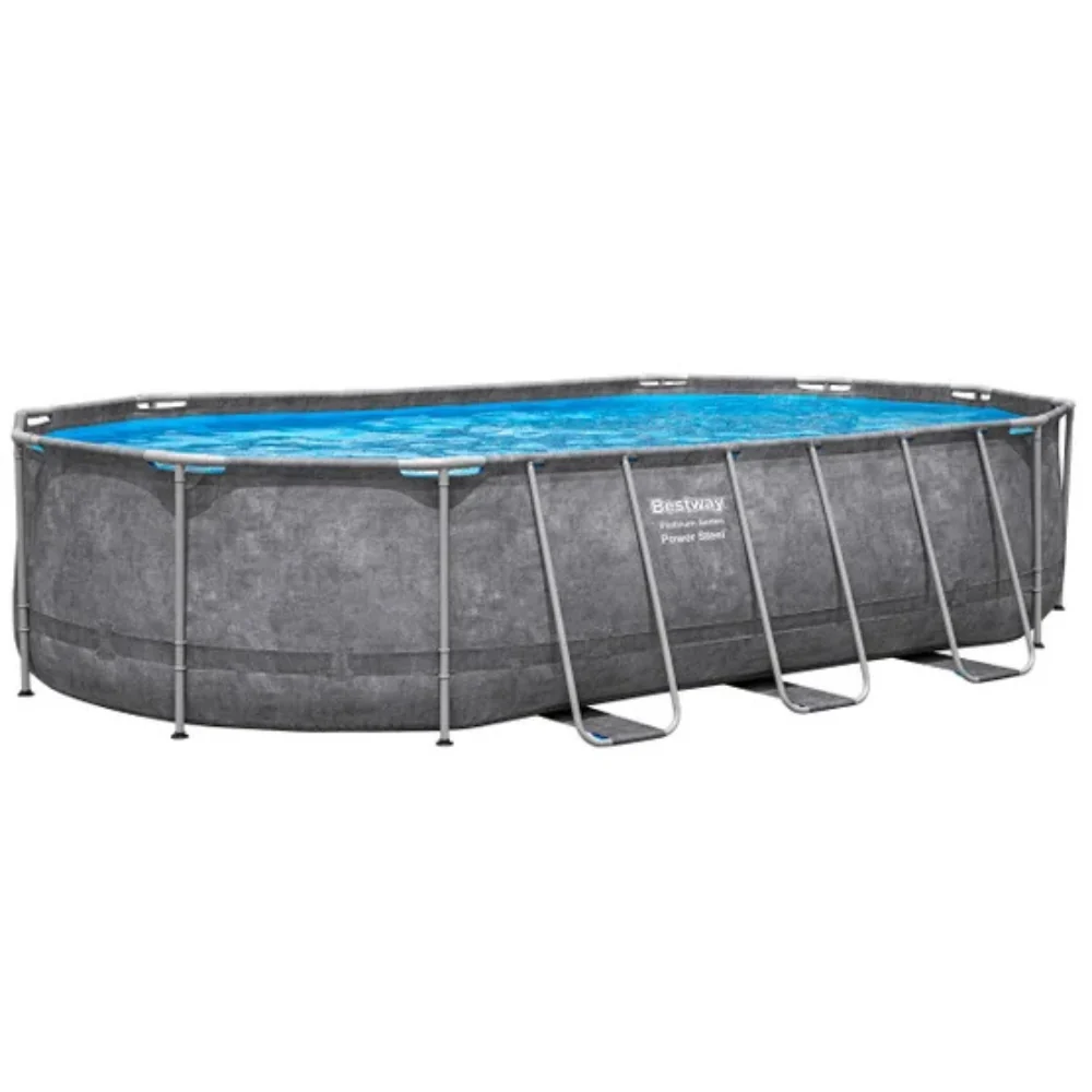Bestway - Ensemble de piscine ovale hors-sol, Power Steel, 20 pi x 12 pi - Image 3