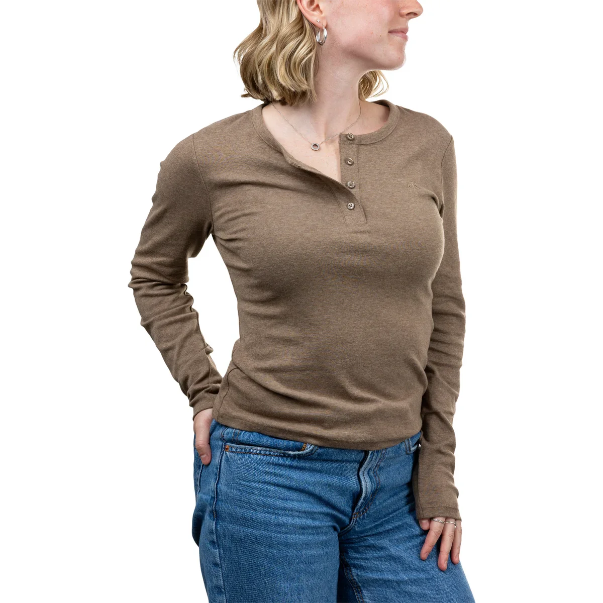 Calvin Klein - Chandail henley en maille à manches longues - Image 4