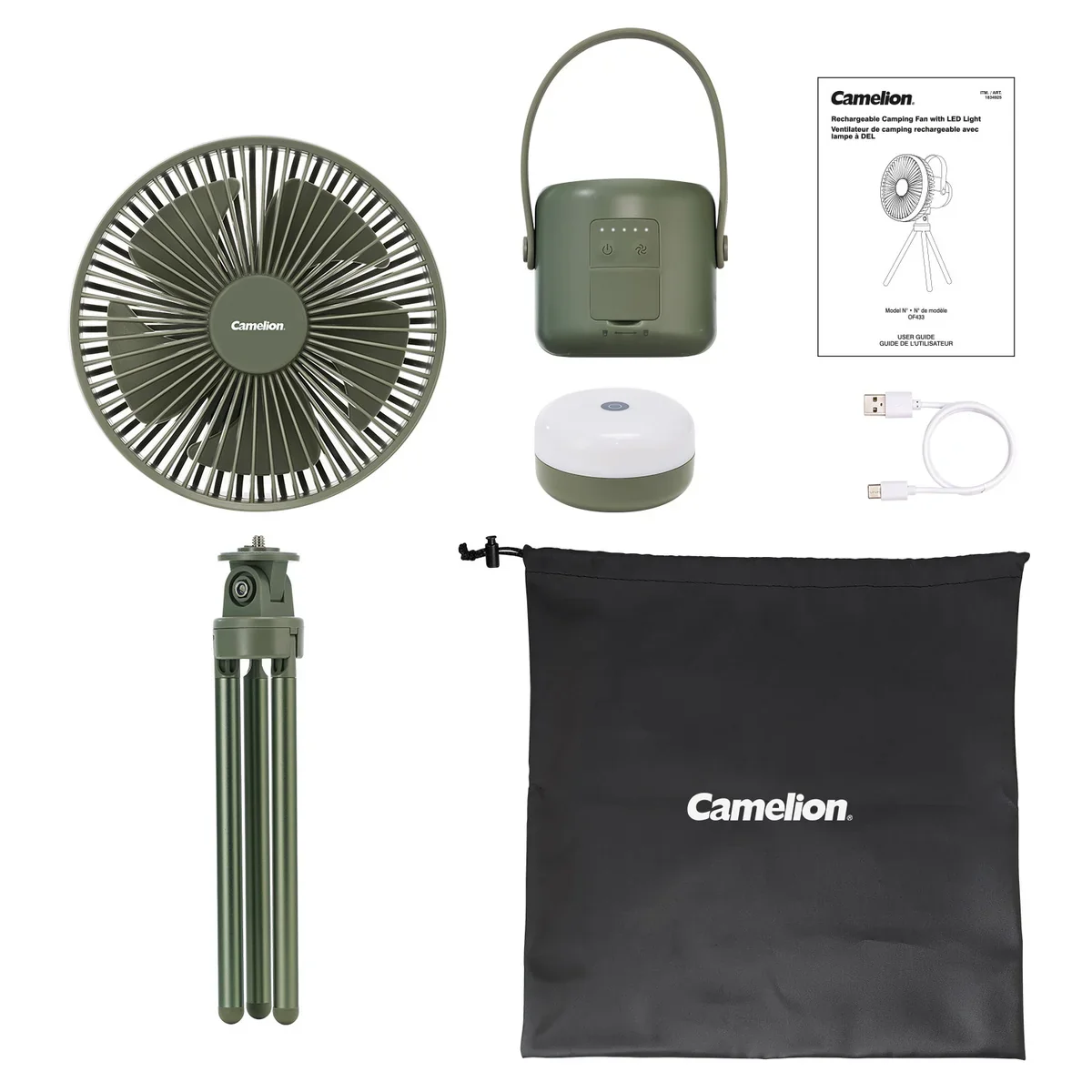 Camelion - Ventilateur de camping rechargeable avec lampe à DEL - Image 5