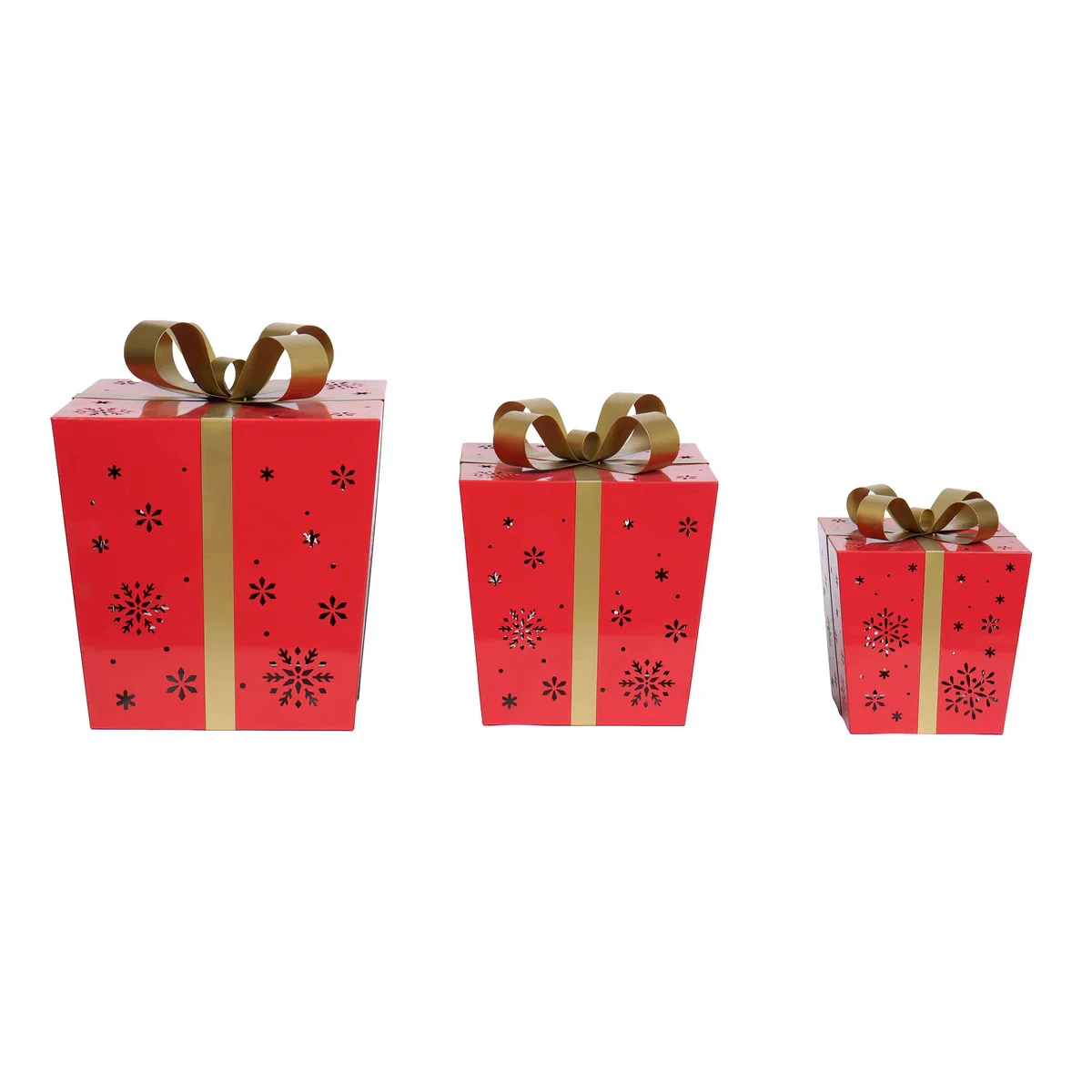 Coffrets cadeaux en métal avec lumières DEL, paquet de 3 - Image 2