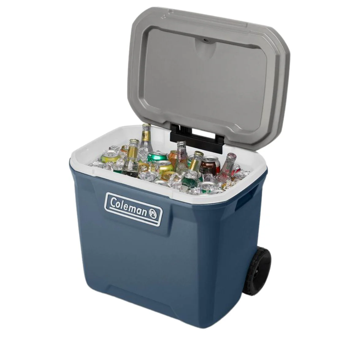 Coleman - Glacière à roulettes rigides, avec poignée, 61,5 L, bleu - Image 2