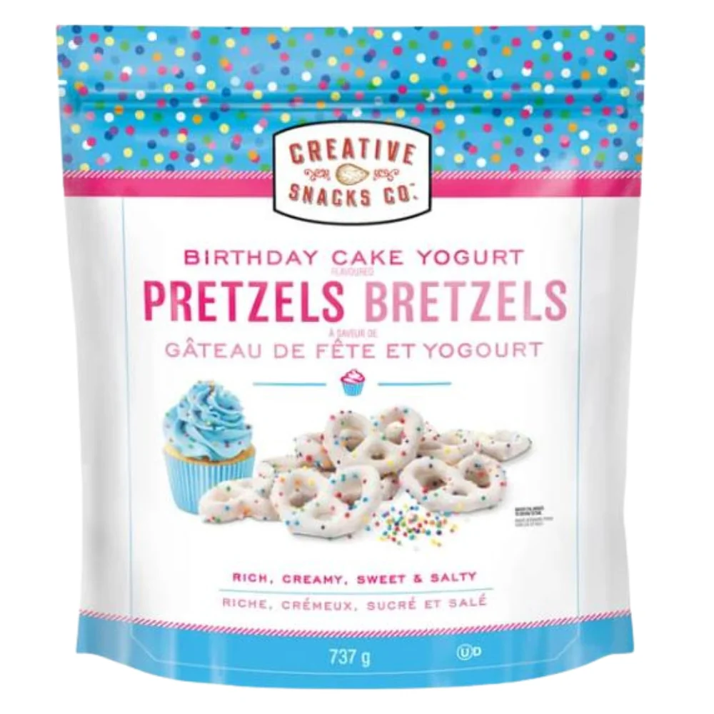 Creative Snacks - Bretzels au goût de yaourt et de gâteau d'anniversaire