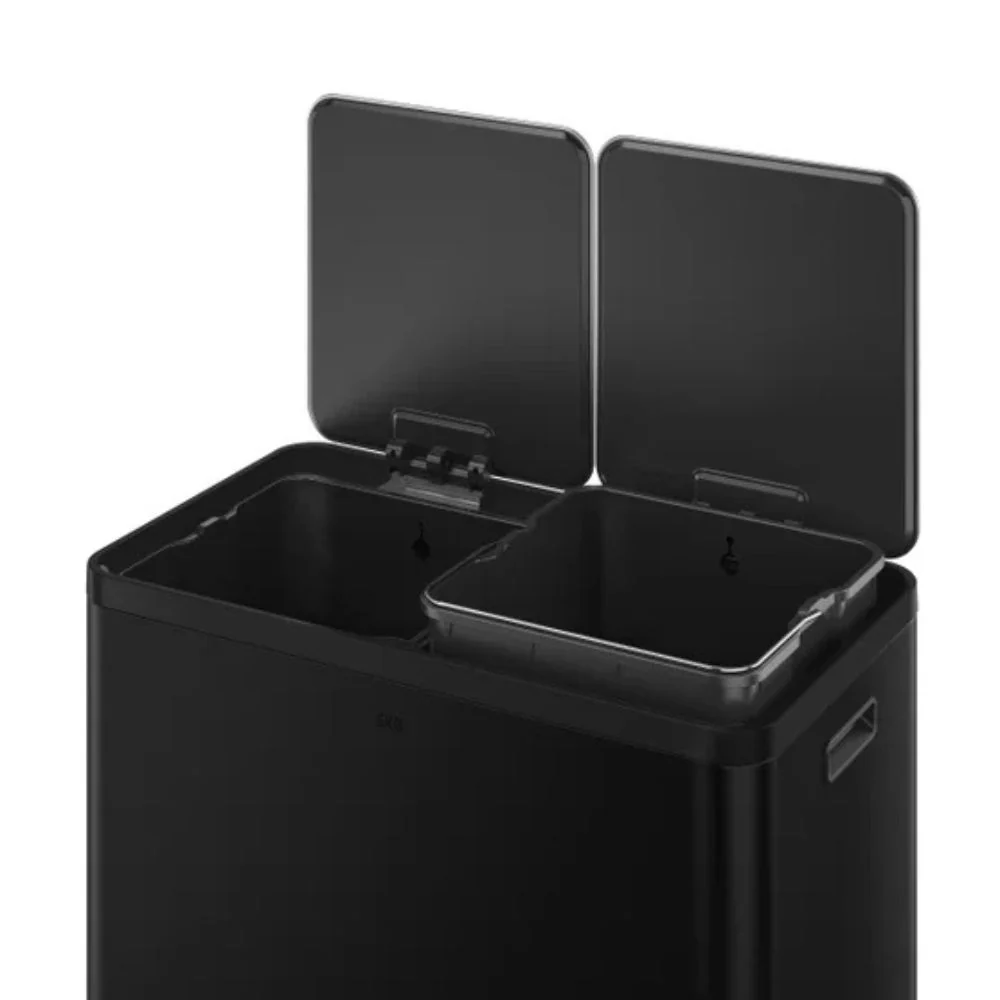 EKO - Poubelle en acier inoxydable avec deux compartiment - Image 6