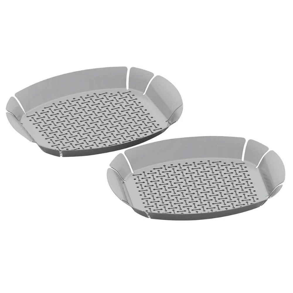 Ensemble de 2 paniers pour BBQ en acier inoxydable