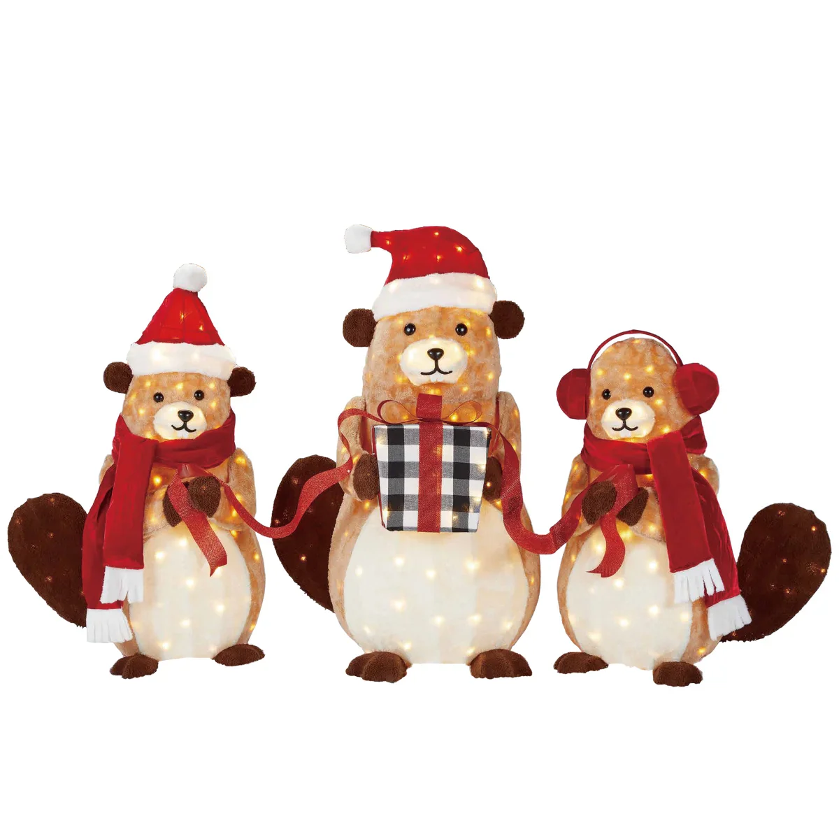 Ensemble de 3 castors de Noël avec boîte-cadeau - Image 2