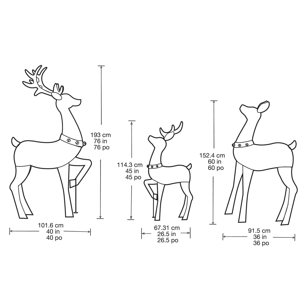 Ensemble de 3 cerfs à lumières DEL - Image 4