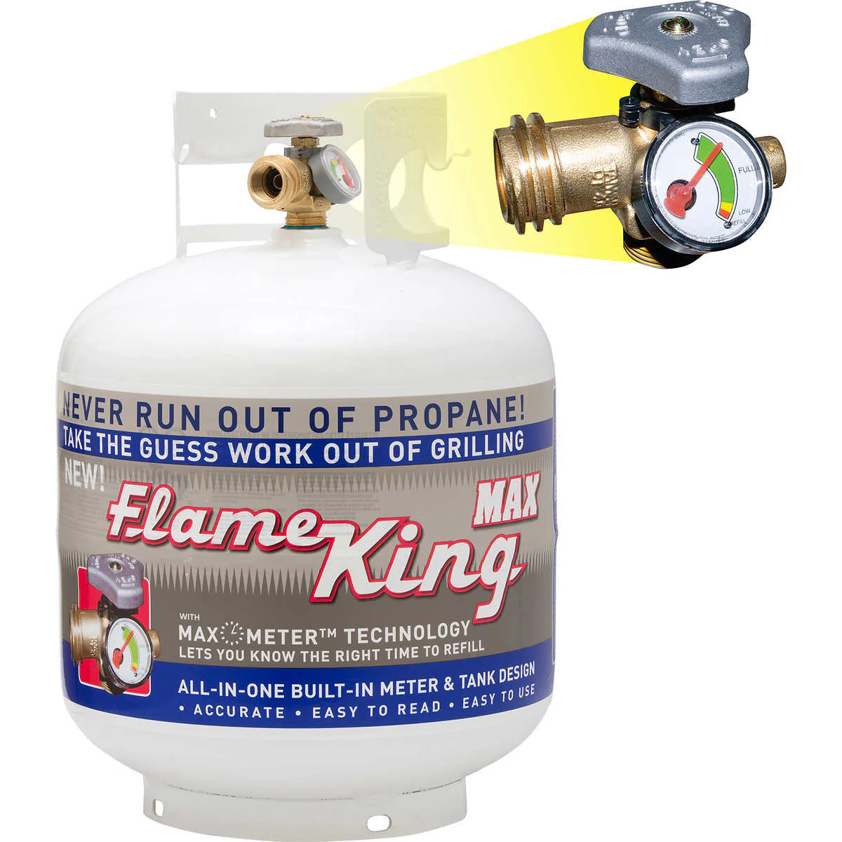 Flame King Max - Bonbonne de propane vide en acier avec valve OPD et amp