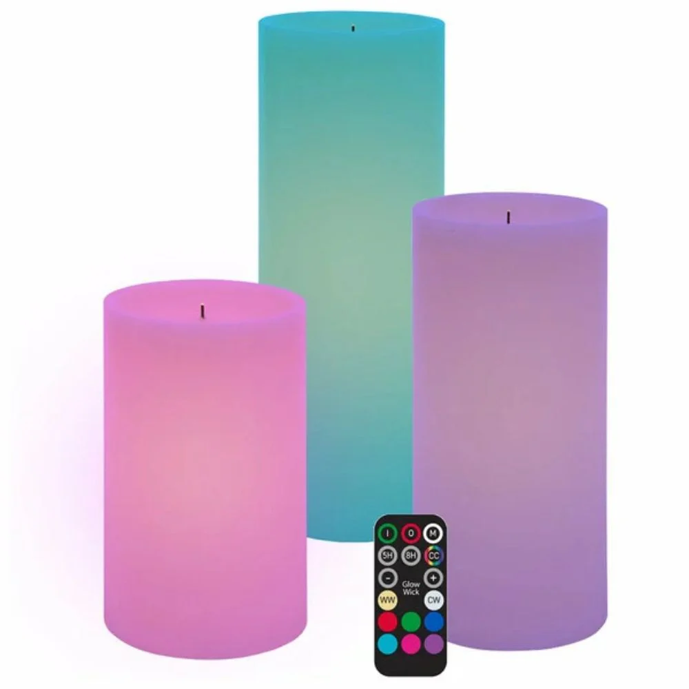 Glow Wick - Bougies de cire à changement de couleur DEL avec télécommande - Image 4