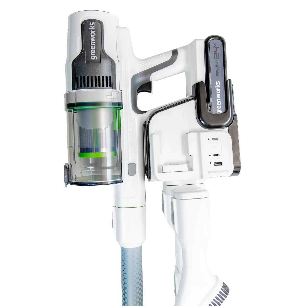 Greenworks - Aspirateur-balai 24V avec batterie et chargeur mural - Image 5