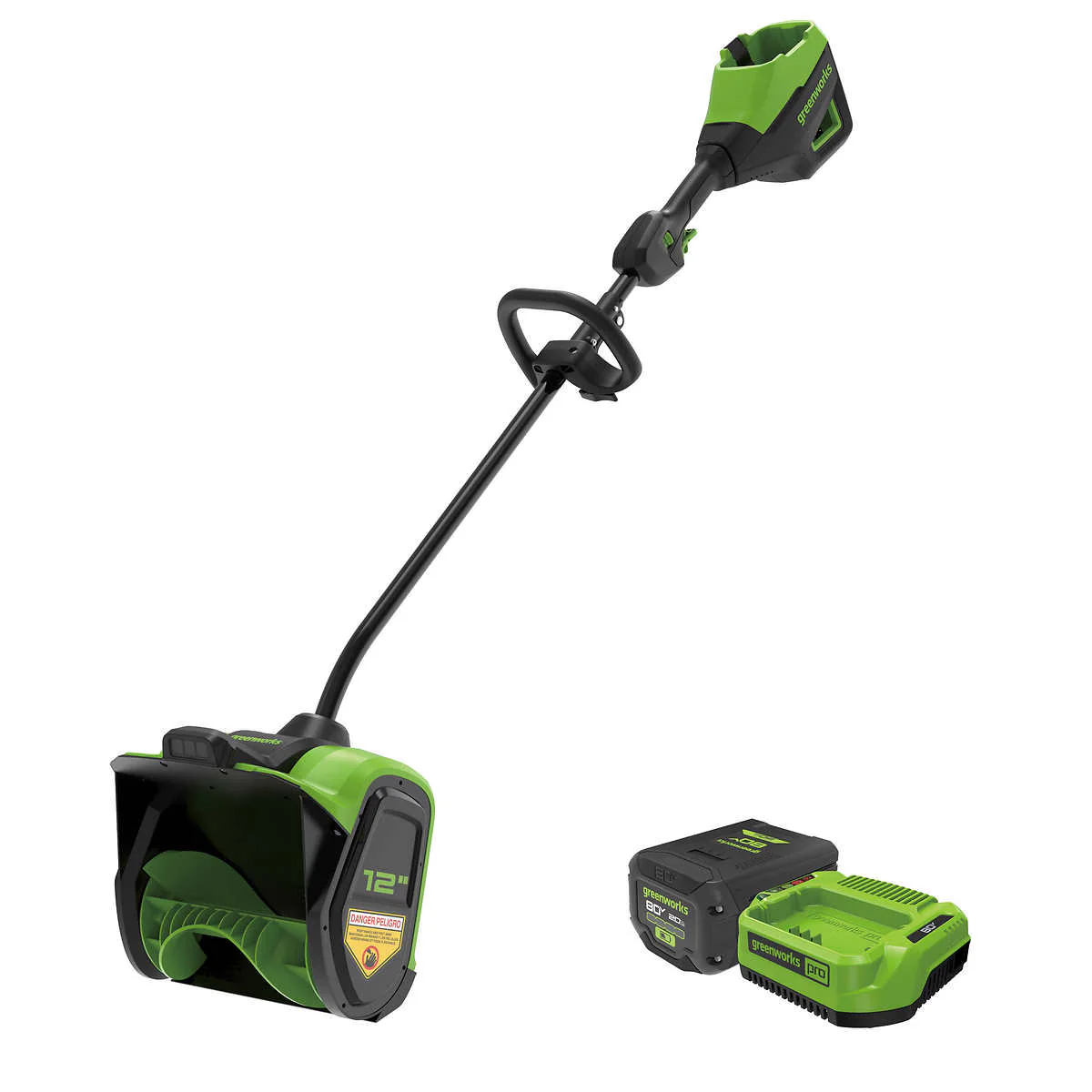 Greenworks - Pelle à neige 80V 12" sans contact, batterie 2.0 Ah et chargeur inclus - Image 2