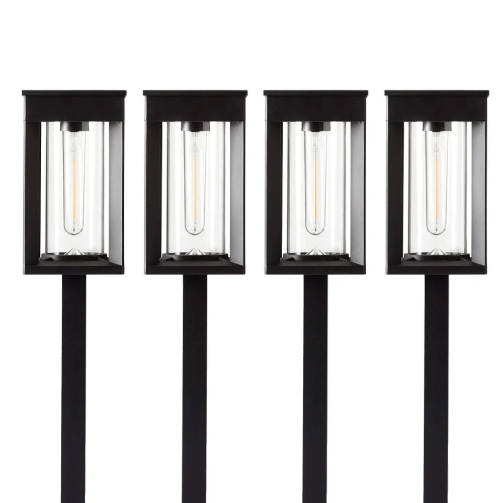 GTX - Lampes solaires Naturally pour allée, paquet de 4