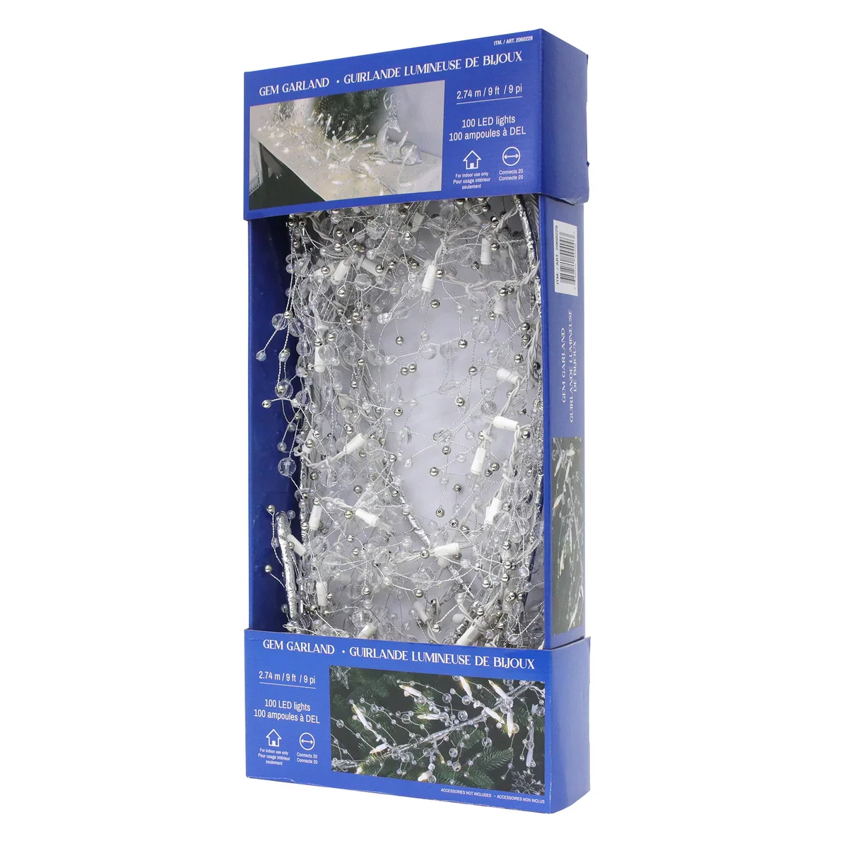 Guirlande Lumineuse des fêtes avec des cristaux, 100 lumières DEL - Image 2