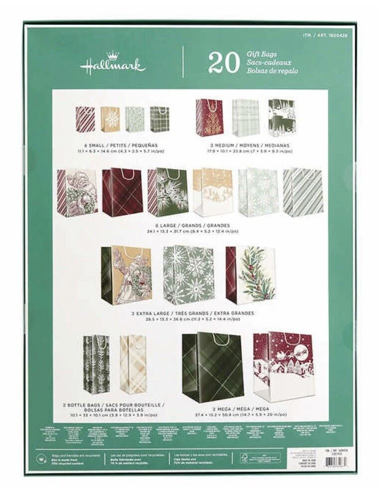 Hallmark - Sacs-cadeaux holiday recycle, 20 pièces - Image 2