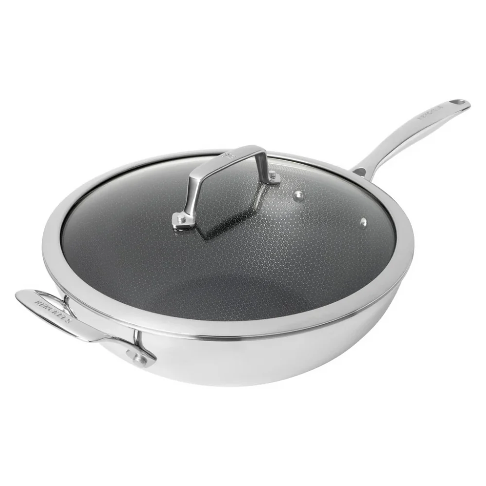 HENCKELS - Wok hybride en céramique antiadhésive à 3 plis Paradigm, 30 cm