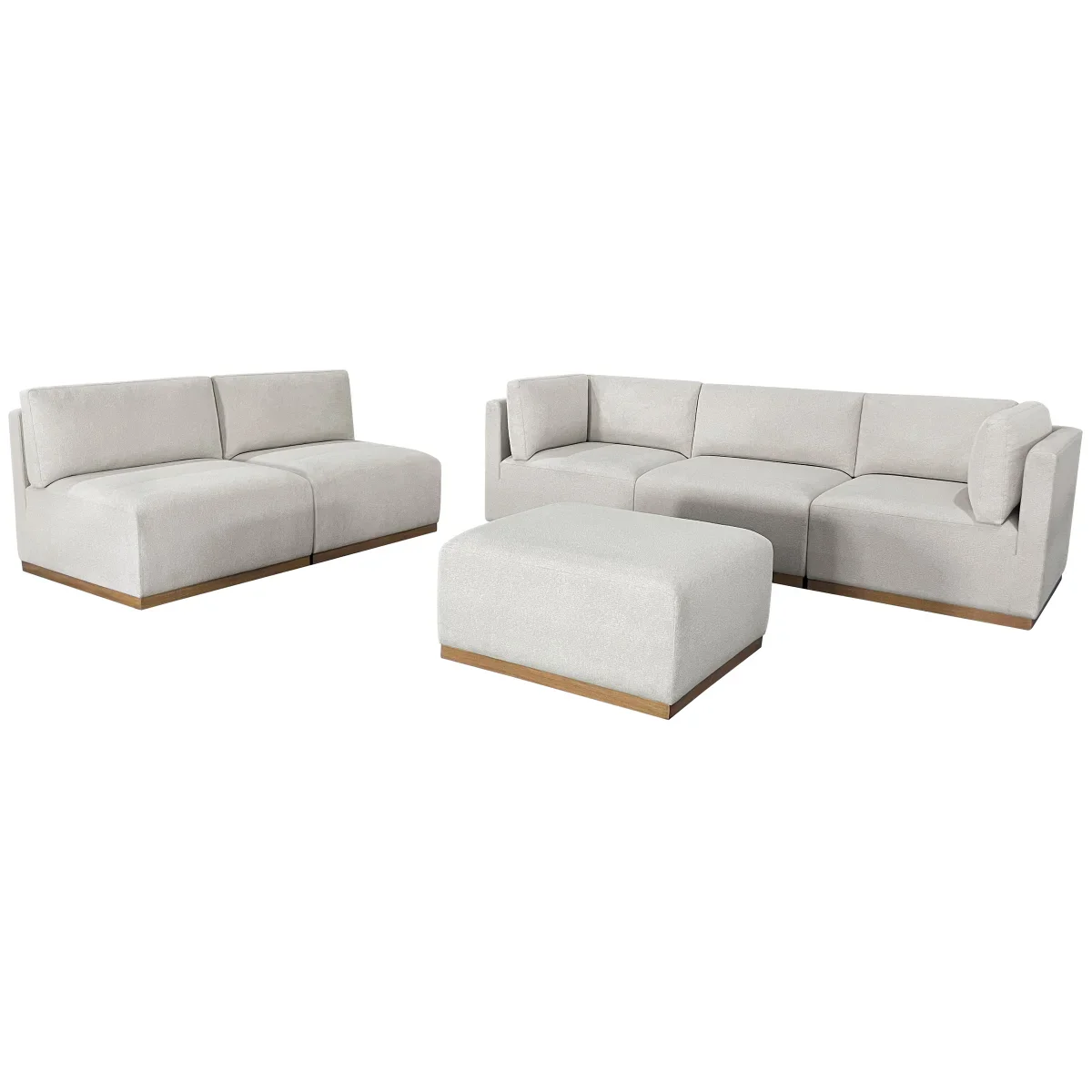 Henredon - Sectionnel 6 pièces en tissu avec pouf - Image 3