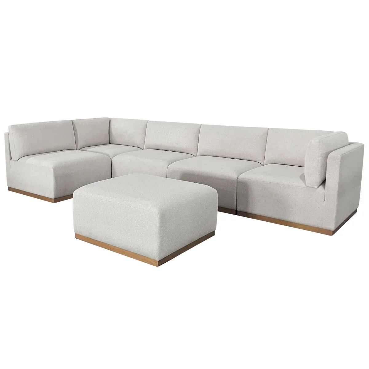 Henredon - Sectionnel 6 pièces en tissu avec pouf - Image 4