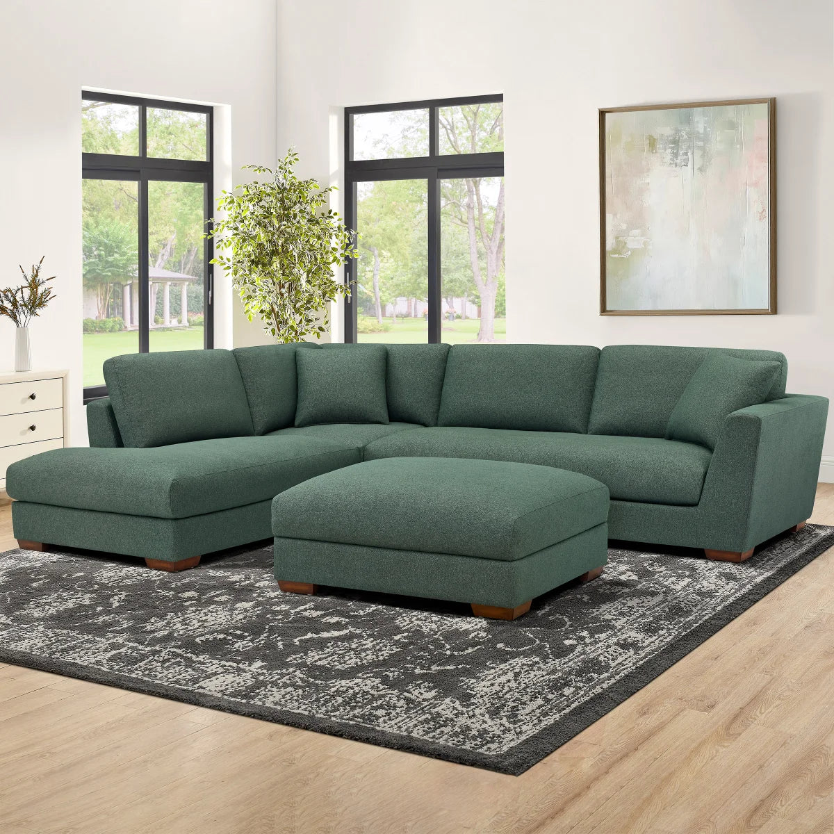 Henredon - Sectionnel en tissu Larkin House, 2 pièces