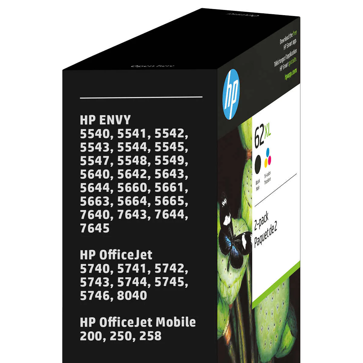 HP - Cartouches d’encre noir/tricolore à haut rendement (F6U02BN) 62XL - Image 2
