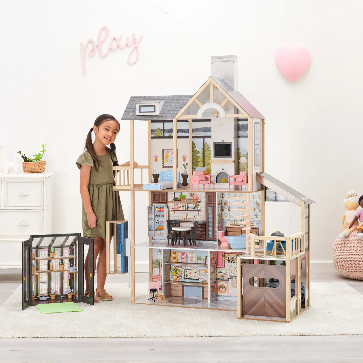 KidKraft - Maison de poupées et serre de la villa Lakeview - Image 2