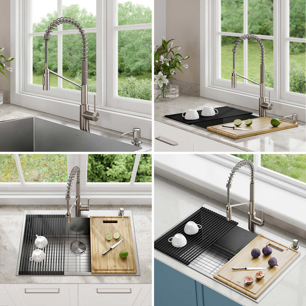 KRAUS - Évier à double montage de 33 po avec robinet et accessoires - Image 2