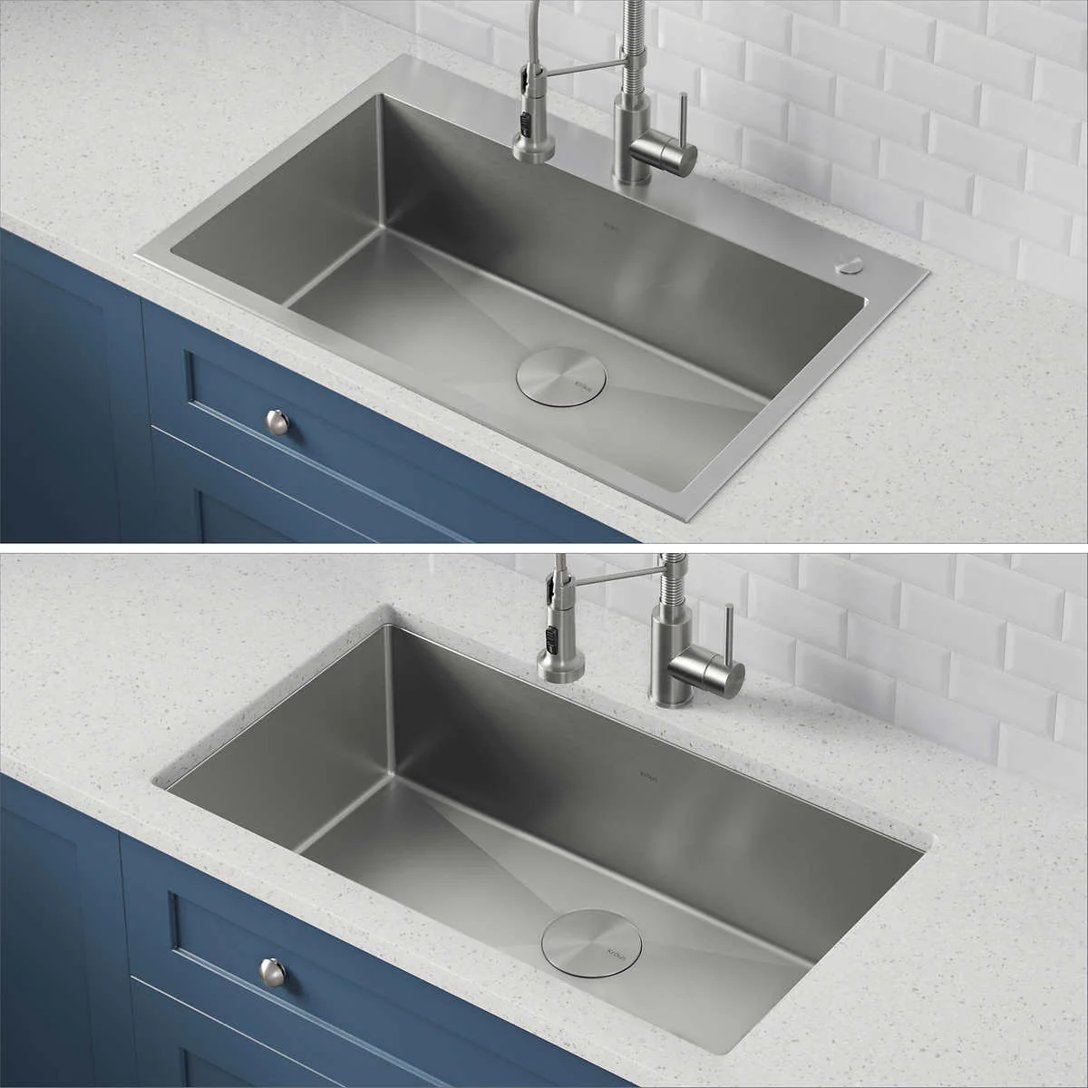 KRAUS - Évier à double montage de 33 po avec robinet et accessoires - Image 4