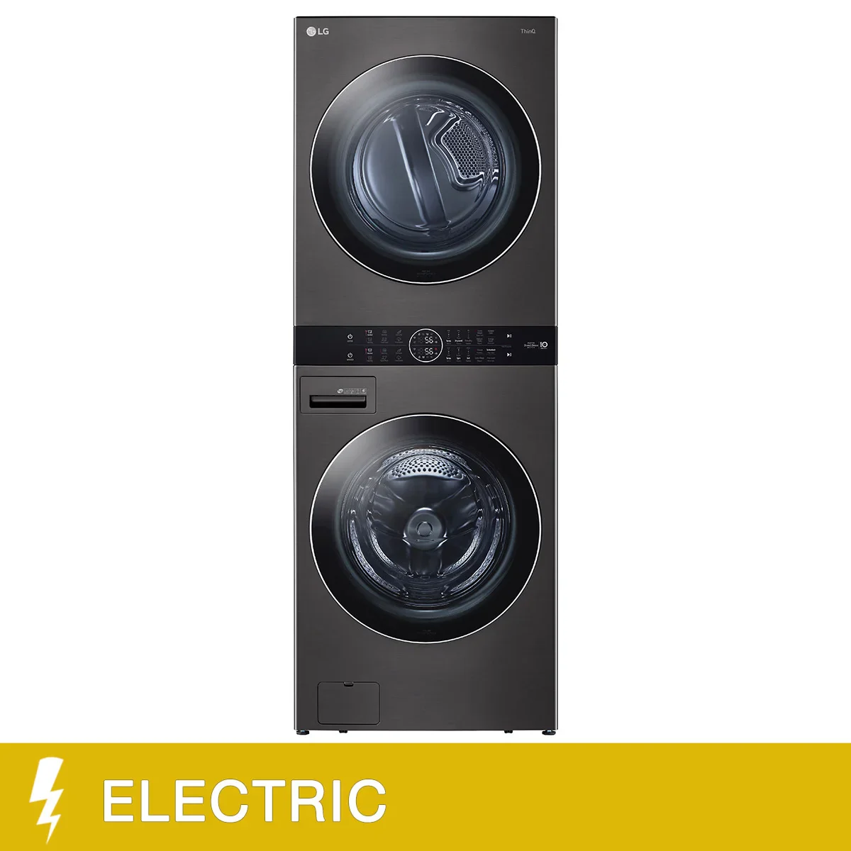 LG - Laveuse-sécheuse à chargement frontal, avec laveuse à vapeur de 5,2 pi³ et sécheuse à vapeur électrique de 7,4 pi³