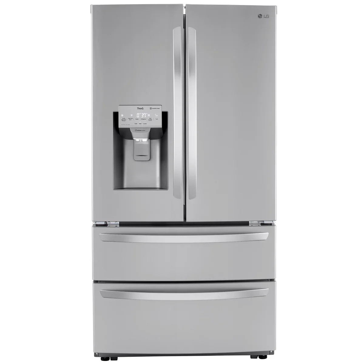 LG - Réfrigérateur 4 portes résistant aux taches de 36 po et 28 pi³