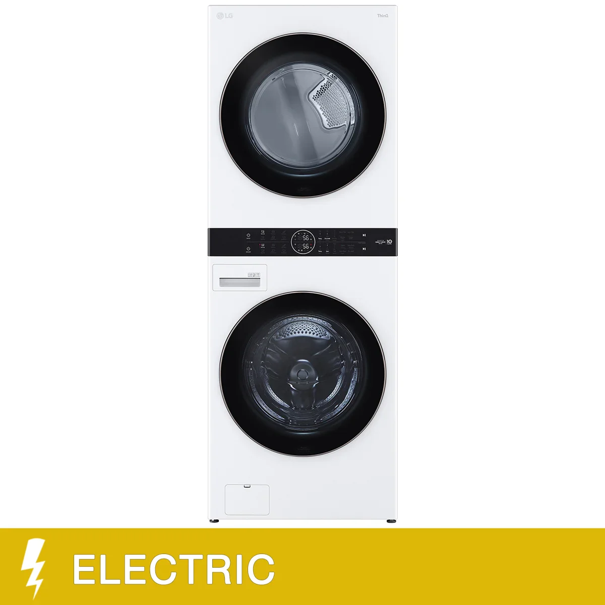 LG - Tour de lavage à chargement frontal, laveuse de 5,2 pi³ et sécheuse électrique de 7,4 pi³