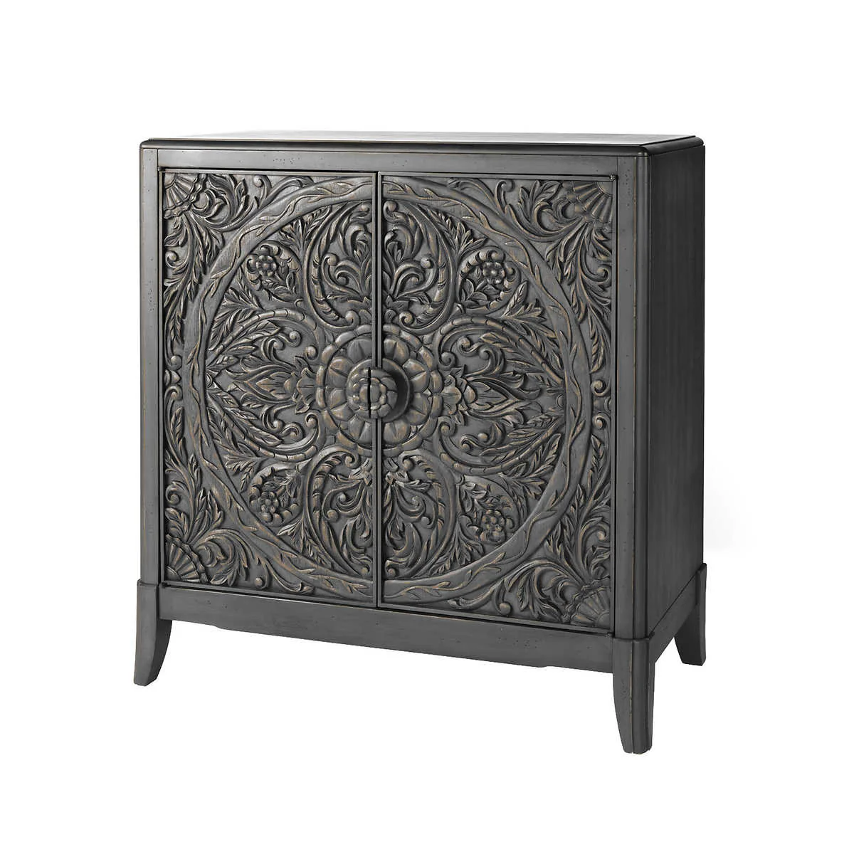 Lita - Armoire avec panneaux de portes sculptés de style balinais traditionnel - Image 2