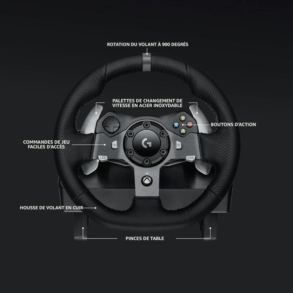 Logitech - Volant de course G920 Driving Force + pédales + levier de vitesse - Image 3