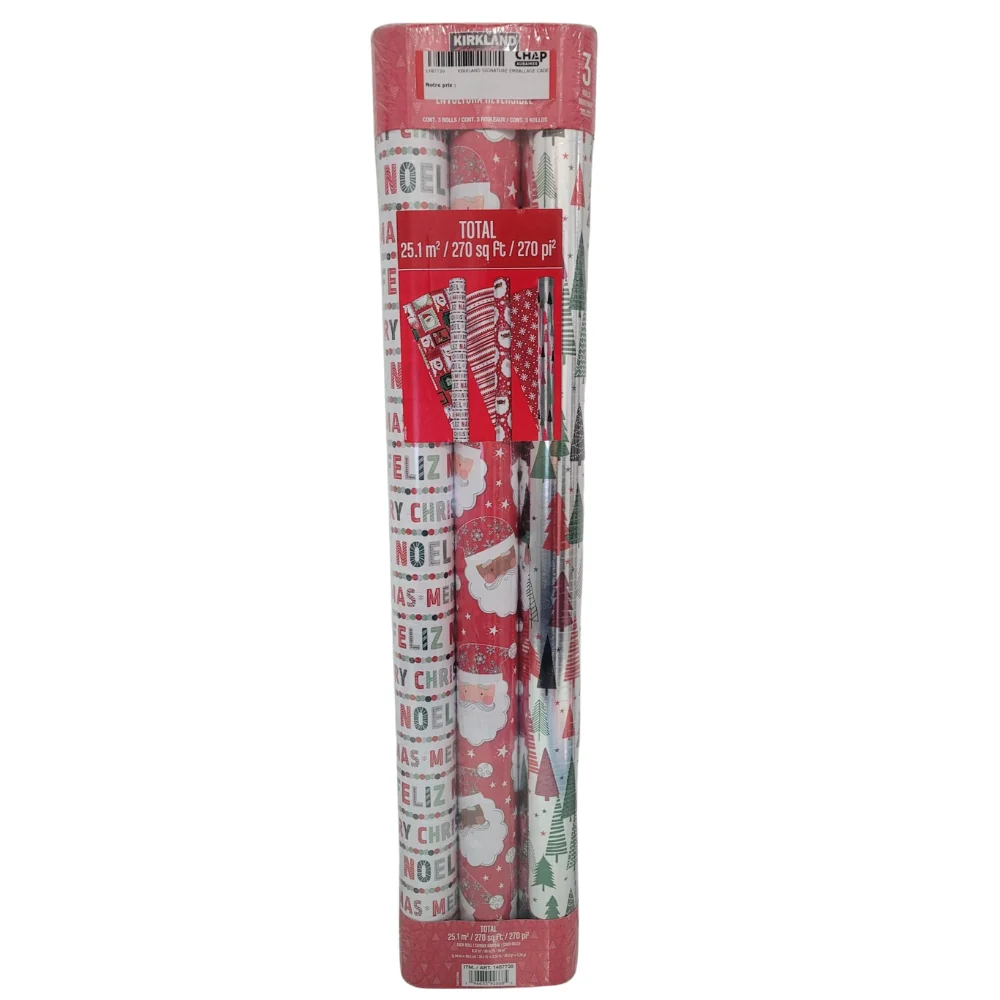 Kirkland signature - Lot de 3 emballages cadeaux double face - Image 11