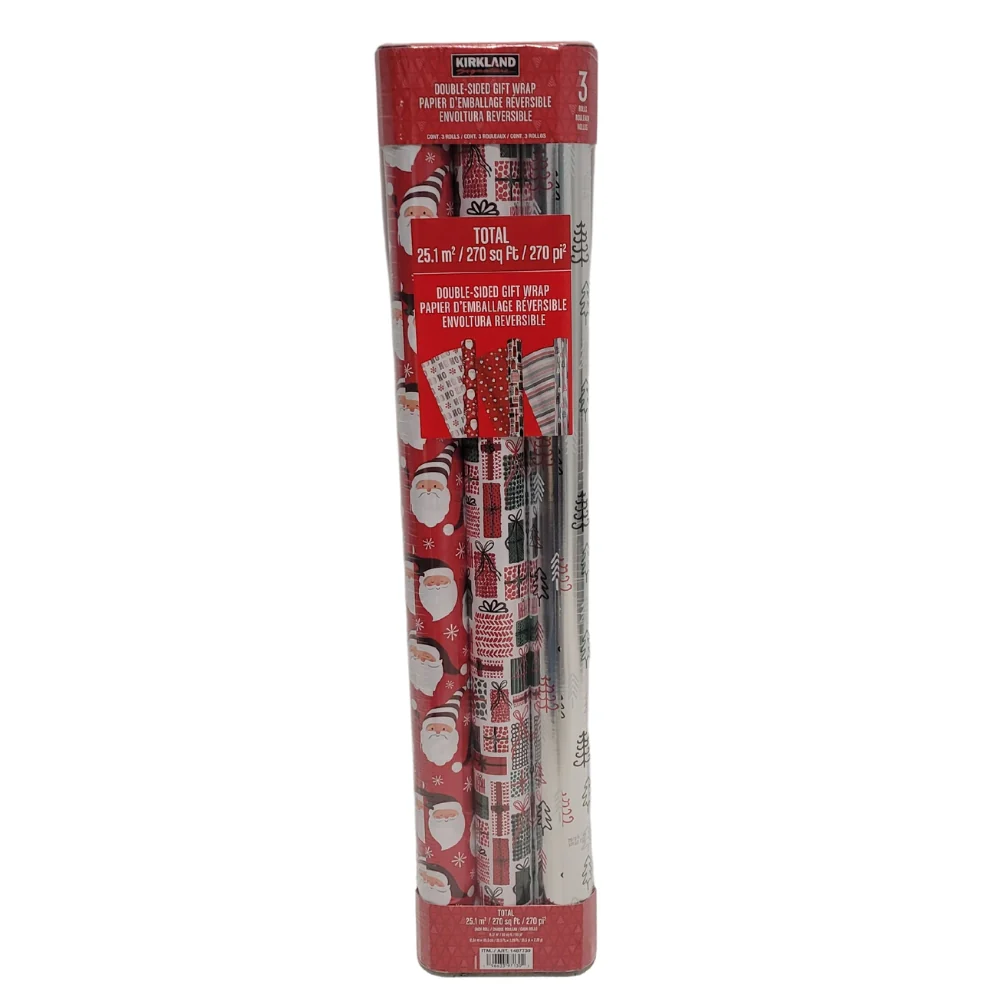 Kirkland signature - Lot de 3 emballages cadeaux double face - Image 2