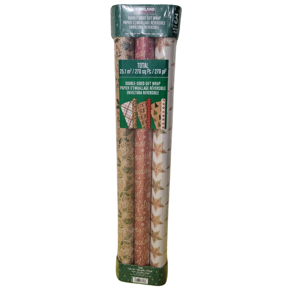 Kirkland signature - Lot de 3 emballages cadeaux double face - Image 4