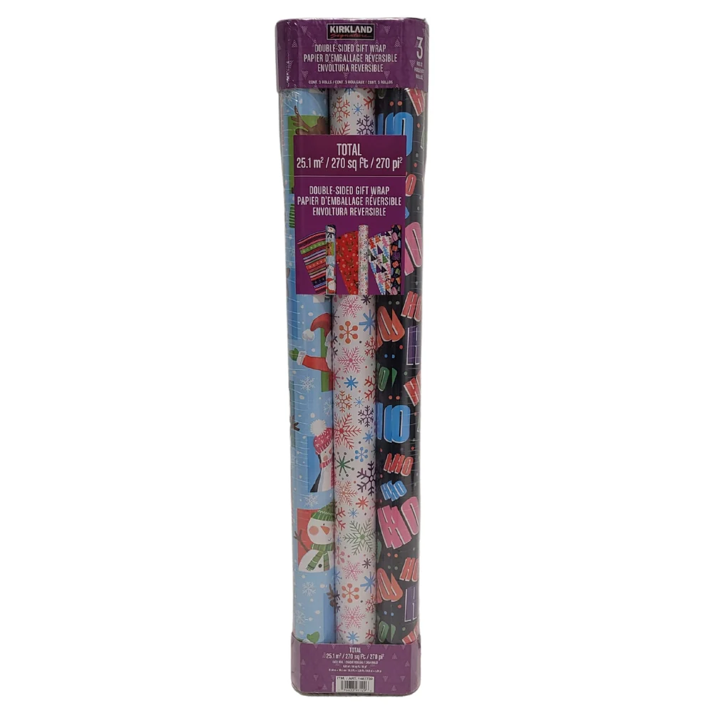 Kirkland signature - Lot de 3 emballages cadeaux double face - Image 5